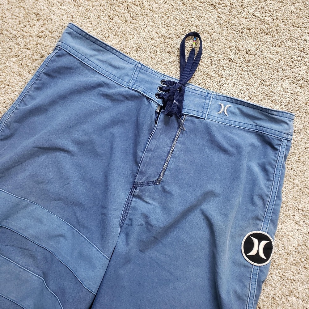 Hurley Phantom Board Shorts Mens 28 Blue Drawstring Back Pocket Surf Surfing